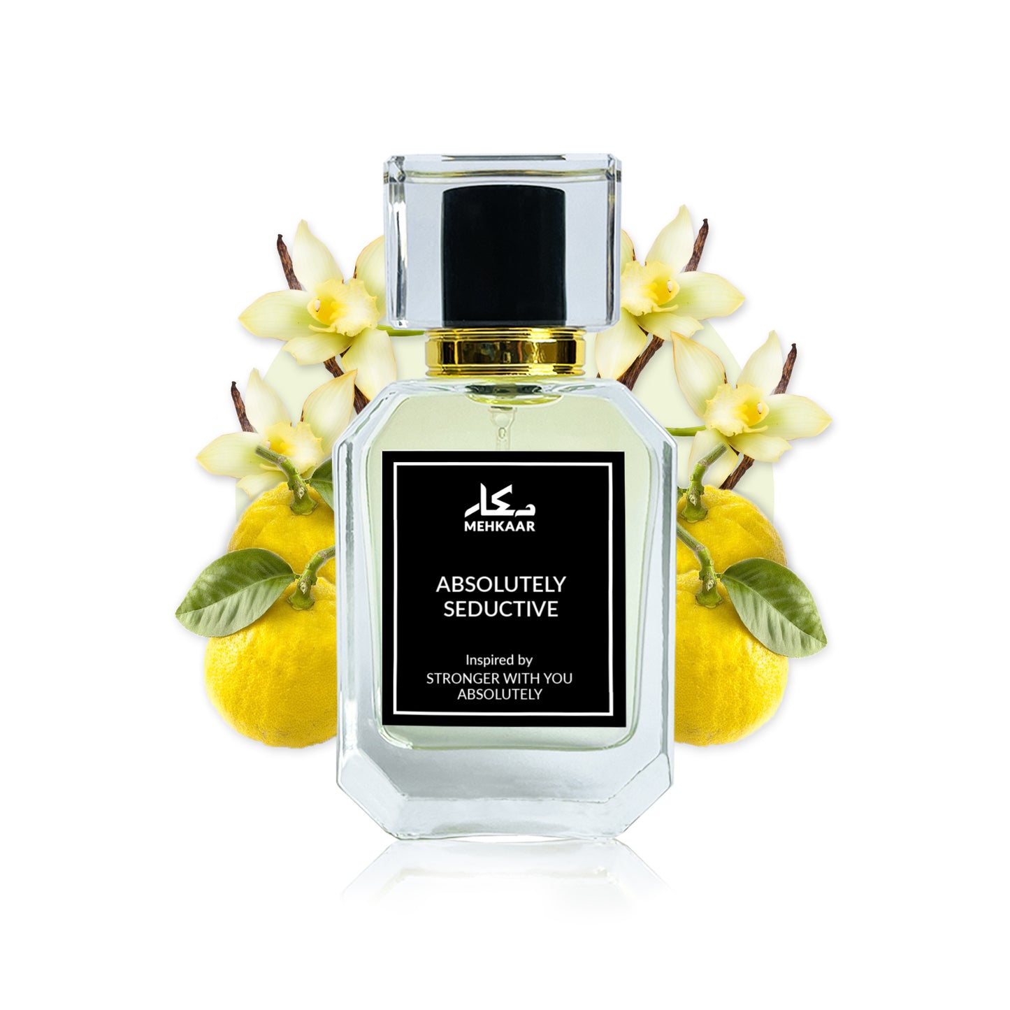 Absolutely Seductive 50ml perfume by Mehkaar Fragrances inspired by Stronger with you absolutely glass spray bottle