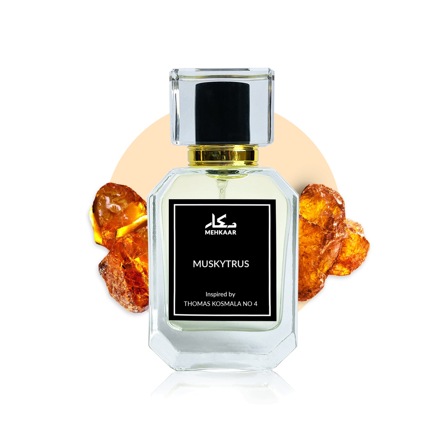 Muskytrus 50ml perfume by Mehkaar Fragrances inspired by Thomas Kosmala No.4 glass spray bottle